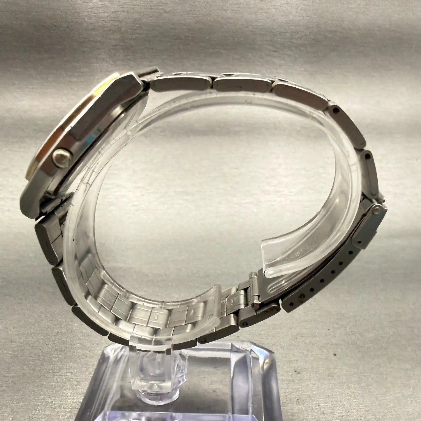 Seiko Watch Men 33mm Gray Dial Silver Tone Round 8C23-6059 New Battery VTG6