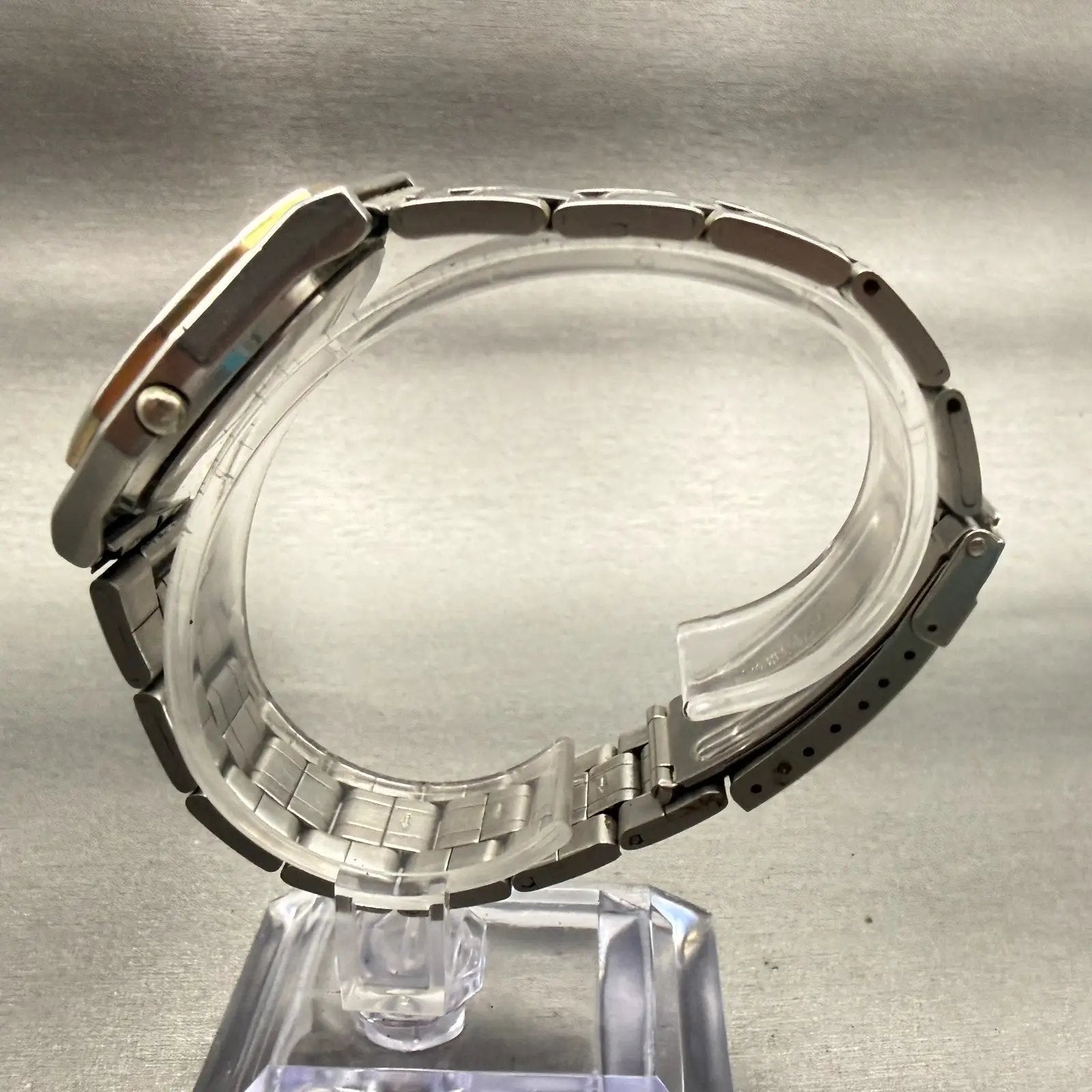 Seiko Watch Men 33mm Gray Dial Silver Tone Round 8C23-6059 New Battery VTG6