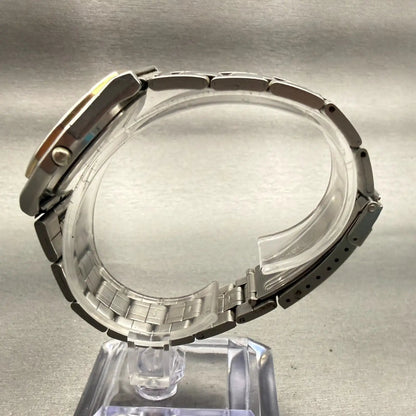 Seiko Watch Men 33mm Gray Dial Silver Tone Round 8C23-6059 New Battery VTG6
