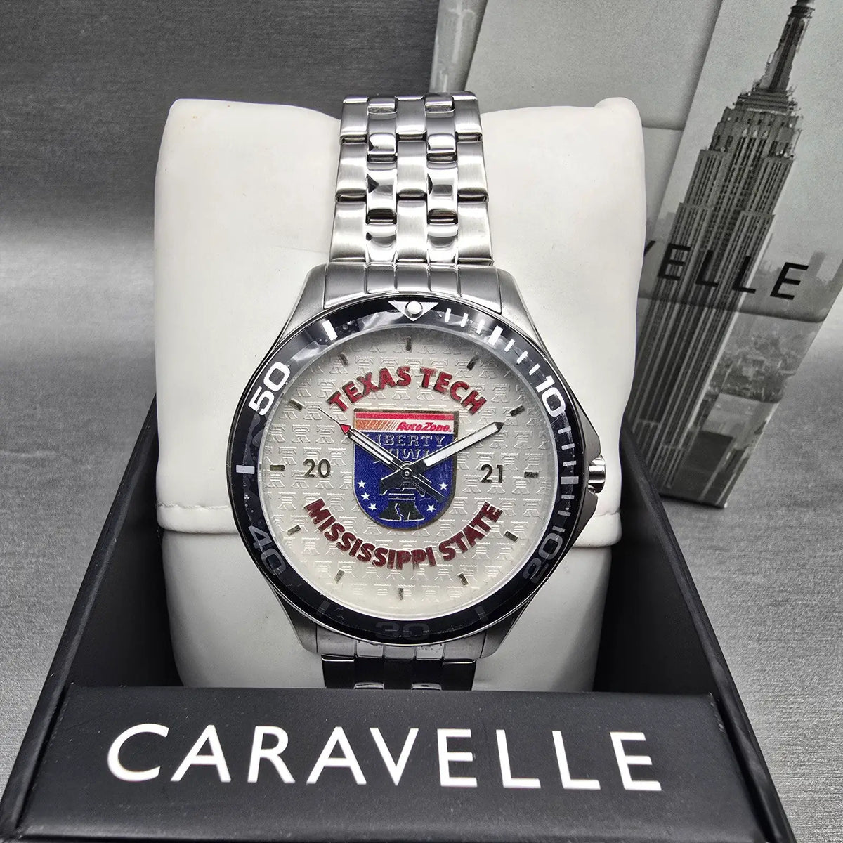 Bulova Caravelle 2021 Liberty Bowl Watch Men 43mm Silver Dial 43B162 New Battery0