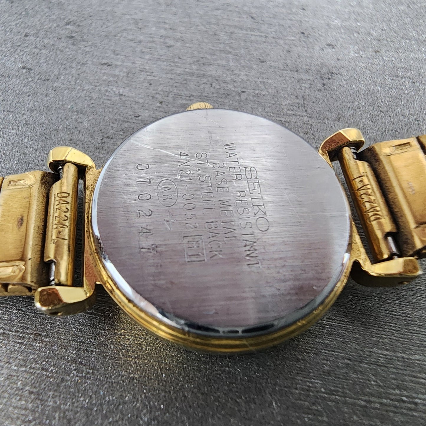 Seiko Watch Women 22mm White Dial Gold Tone Round 4n21-0052 New Battery