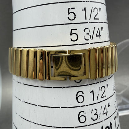 Seiko Tank Watch Women 13mm Blue Dial Gold Tone Rectangle 2E20-6759 New Batt ABC10