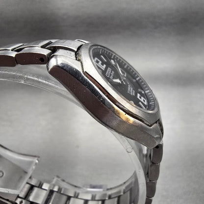 Citizen Eco-Drive Watch Women 27mm Black Dial Titanium Date E011-S068479 Runs3