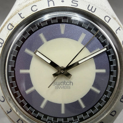 Swatch irony Zebah Watch Men 37mm Blue Dial Silver READ!!!!!!!! YGS9000 New Batt1