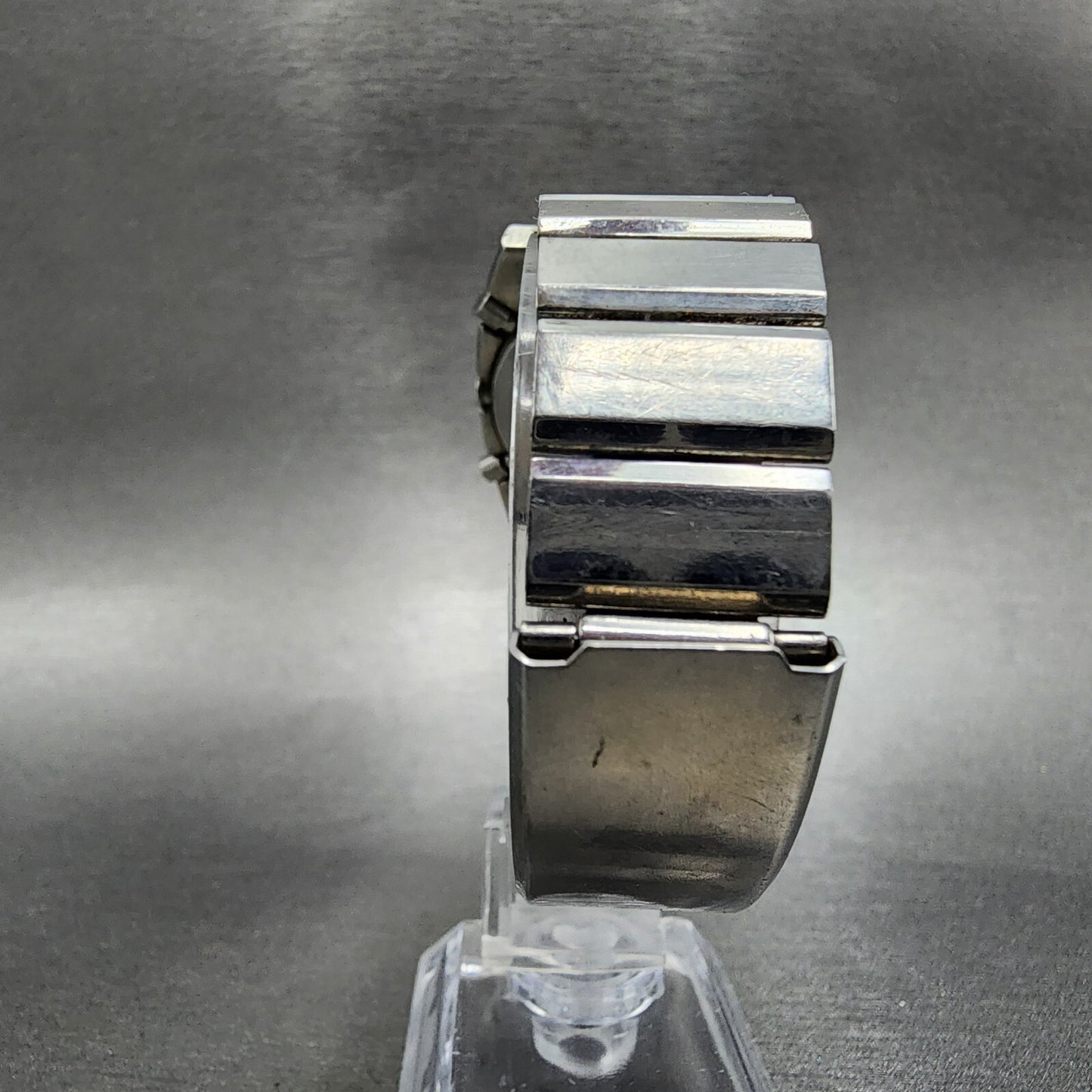 Seiko Digital Watch Men 34mm LCD Silver Tone Rectangle M1544019 PARTS8