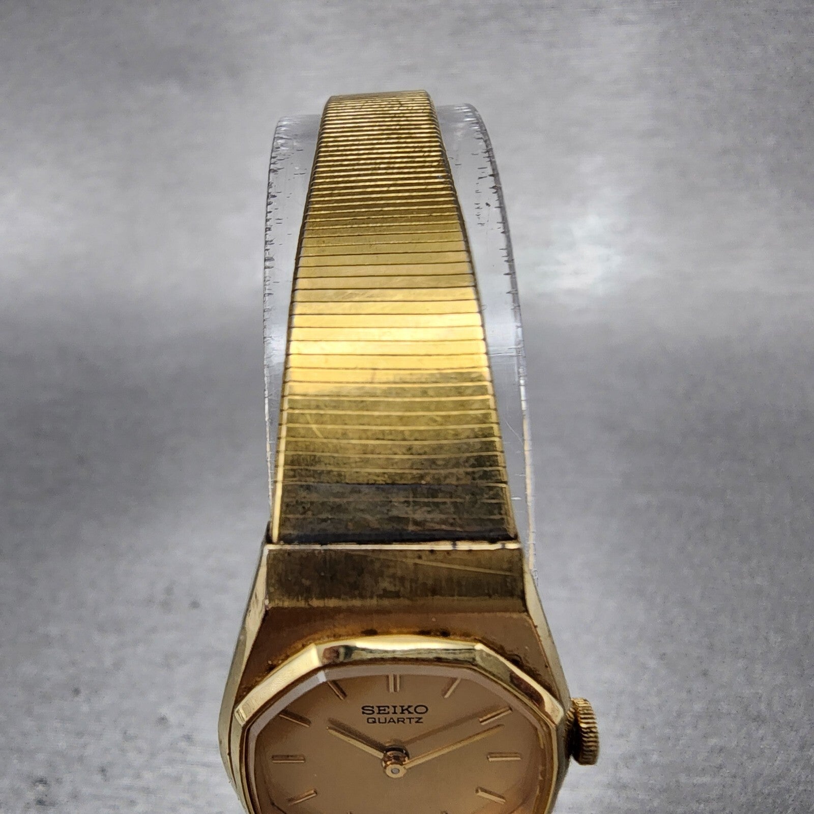 Seiko Watch Women 19mm Gold Dial Gold Tone Round 54205099 New Battery4