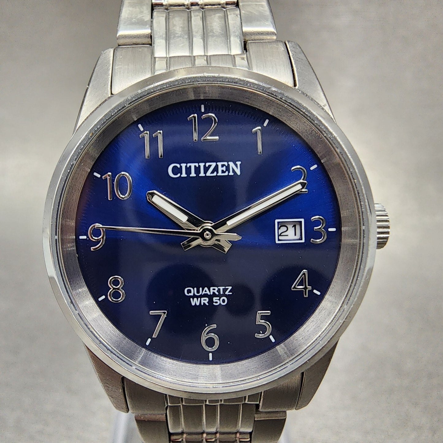 Citizen Watch Women 27mm Blue Dial Stainless Steel Date Round New Battery1
