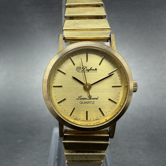 Lucien Piccard Dufonte Watch Women 24mm Gold Dial Gold Tone Round New Battery0