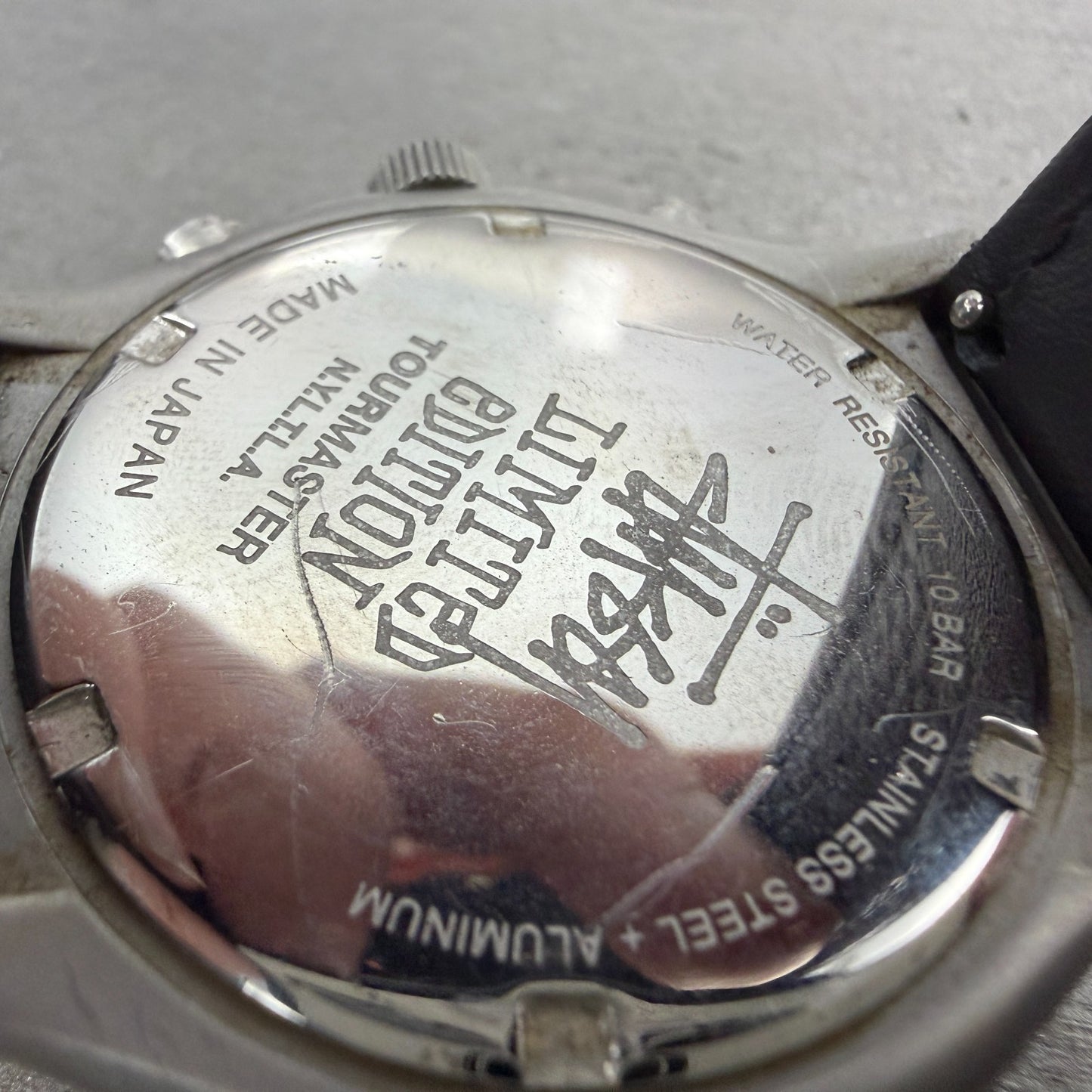 Stussy Tourmaster Chronograph Watch Men 40mm Black Dial Steel Date New Batt10