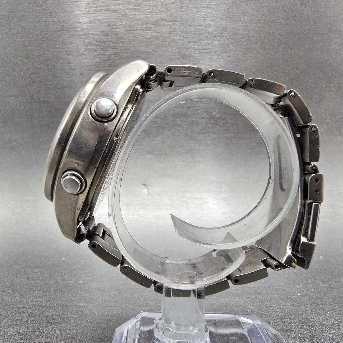 Casio Wave Ceptor WVQ-500 Watch Men 42mm Gray Dial Titanium Alarm Chrono PARTS7