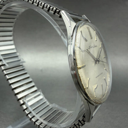 Seiko Liner Watch Men 35mm Silver Dial Silver Tone Round Manual 15016E Runs VTG3
