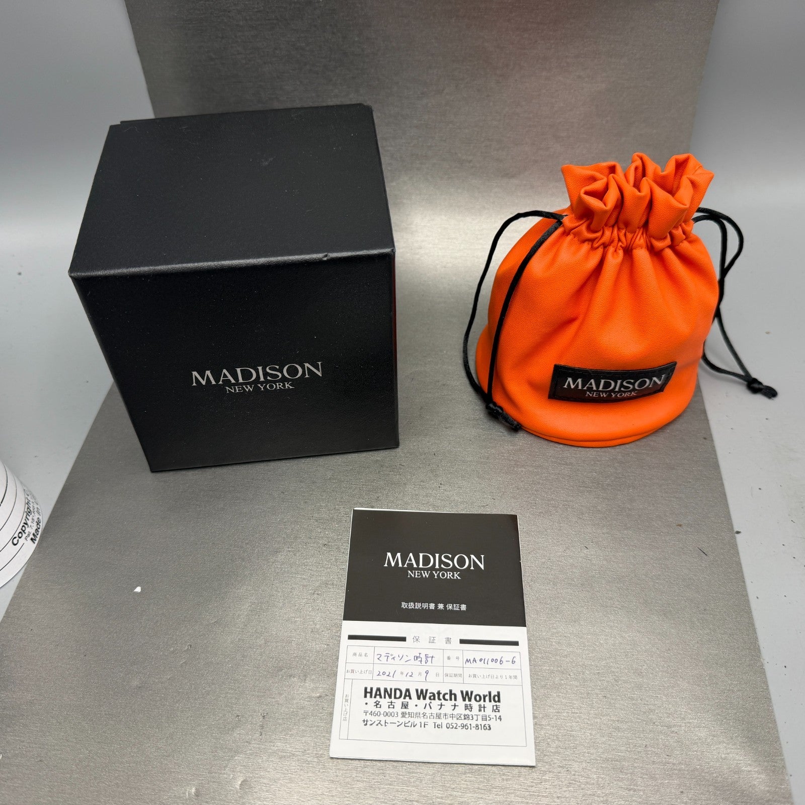 Madison New York Chronograph Tank Watch Men 34mm White Dial Steel Date New Batt12