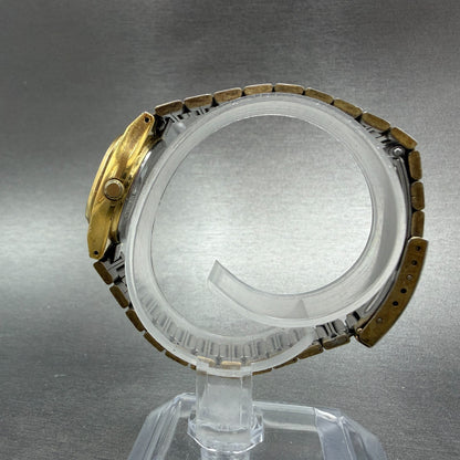 Seiko SQ watch Women 24mm Champagne Dial Gold Tone Daydate 8523-5119 New Battery6