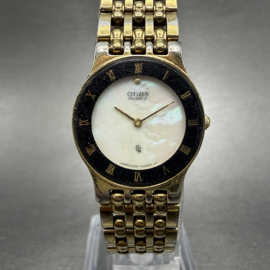 Citizen CQ Watch Women 21mm Mop Dial Gold Tone Round 5420-F41884 New Battery0