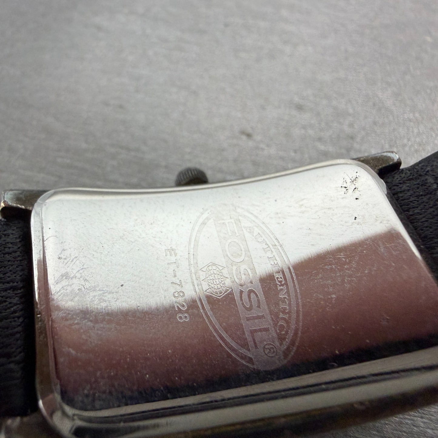 Fossil Tank Watch Unisex 24mm Gray Dial Silver Tone Rectangle ET7828 New Battery10