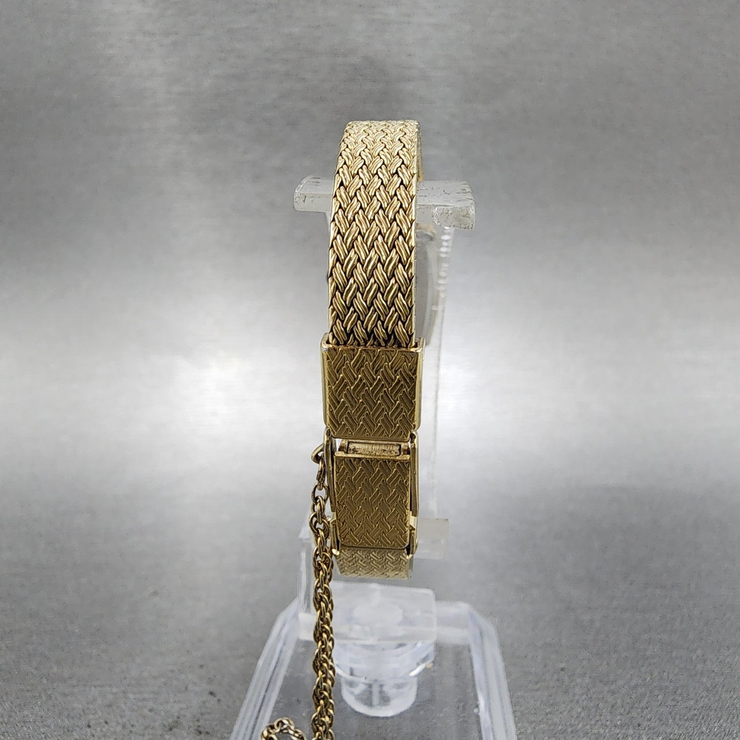 Seiko Tank Watch Women 14mm Champagne Dial Gold Tone 13205409 New Battery7