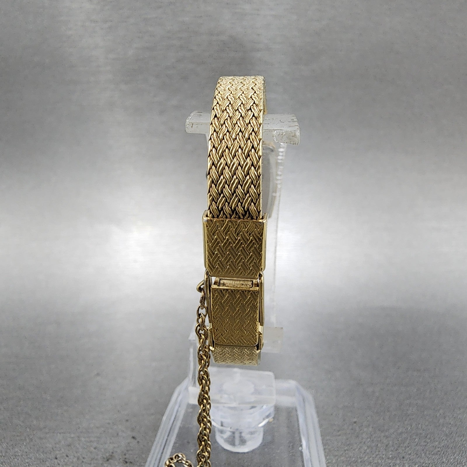 Seiko Tank Watch Women 14mm Champagne Dial Gold Tone 13205409 New Battery7