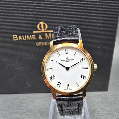 Baume & Mercier Classima Watch Women  24mm White Dial 14K Gold Round New Battery0