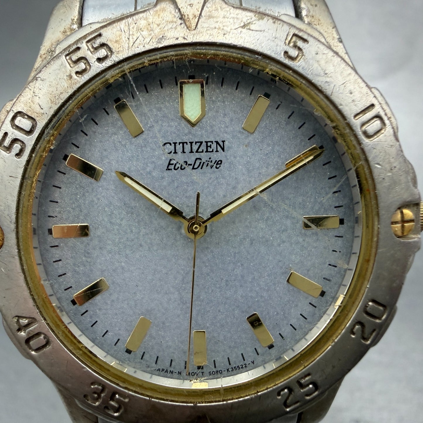Citizen Eco-Drive Watch Men 37mm Gray Dial Two Tone Round 5080-K10760 Runs1