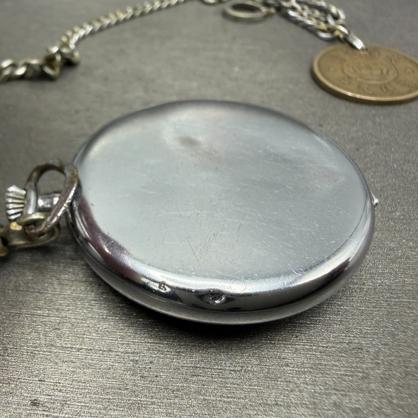 Juvenia Pocket Watch 42mm White Dial Silver TOne PARTS9
