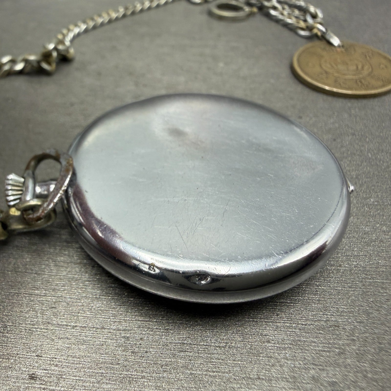 Juvenia Pocket Watch 42mm White Dial Silver TOne PARTS9