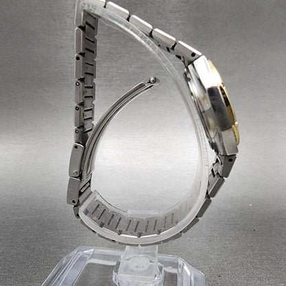 Seiko SQ 100 Watch Women 25mm Gray Dial Two Tone Daydate Octagon New Battery8