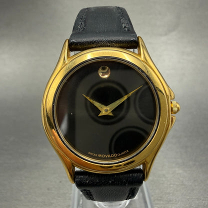 Movado Museum Watch Women 28mm Black Dial Gold Tone Round 87D1823 PARTS0
