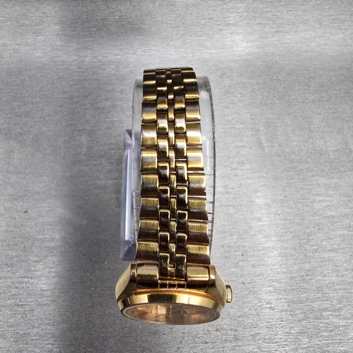 Seiko Watch Women 23mm Gold Dial Gold Tone Daydate Round 7N83-0011 New Battery4