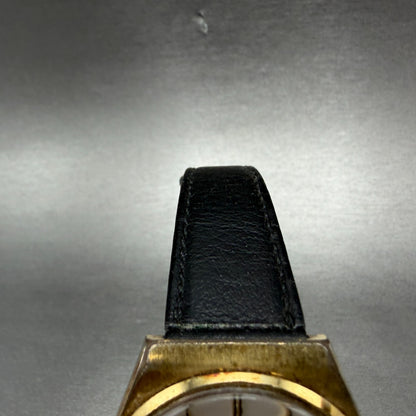 Seiko SQ Watch Men 35mm Silver Dial Gold Tone Dayadate READ!!!! 8223-8029 NewBat5