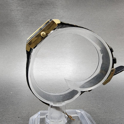 Rado Florence Tank Watch Women 24mm Black Dial Gold Tone Rectangle New Battery5