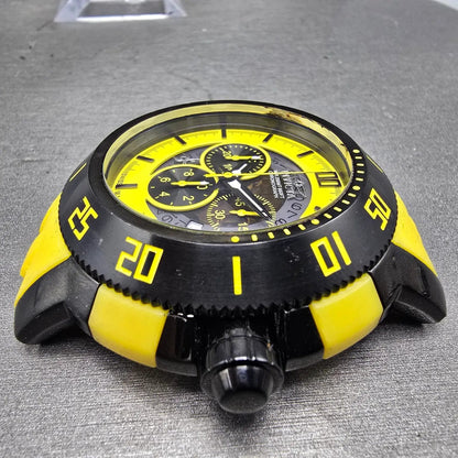 Invicta Chronograph Watch Men 55mm Yellow Dial Black Tone Date 5535 New Battery5