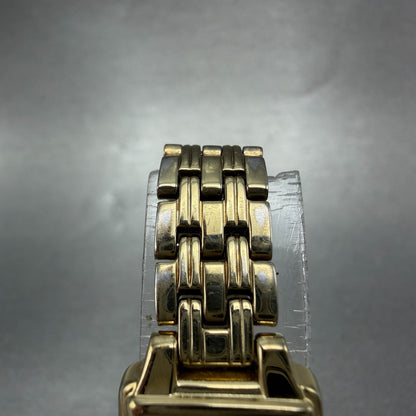 Seiko Tank Watch Women 16mm White Dial Gold Tone 1N01-0FH0 New Battery ZYGF64