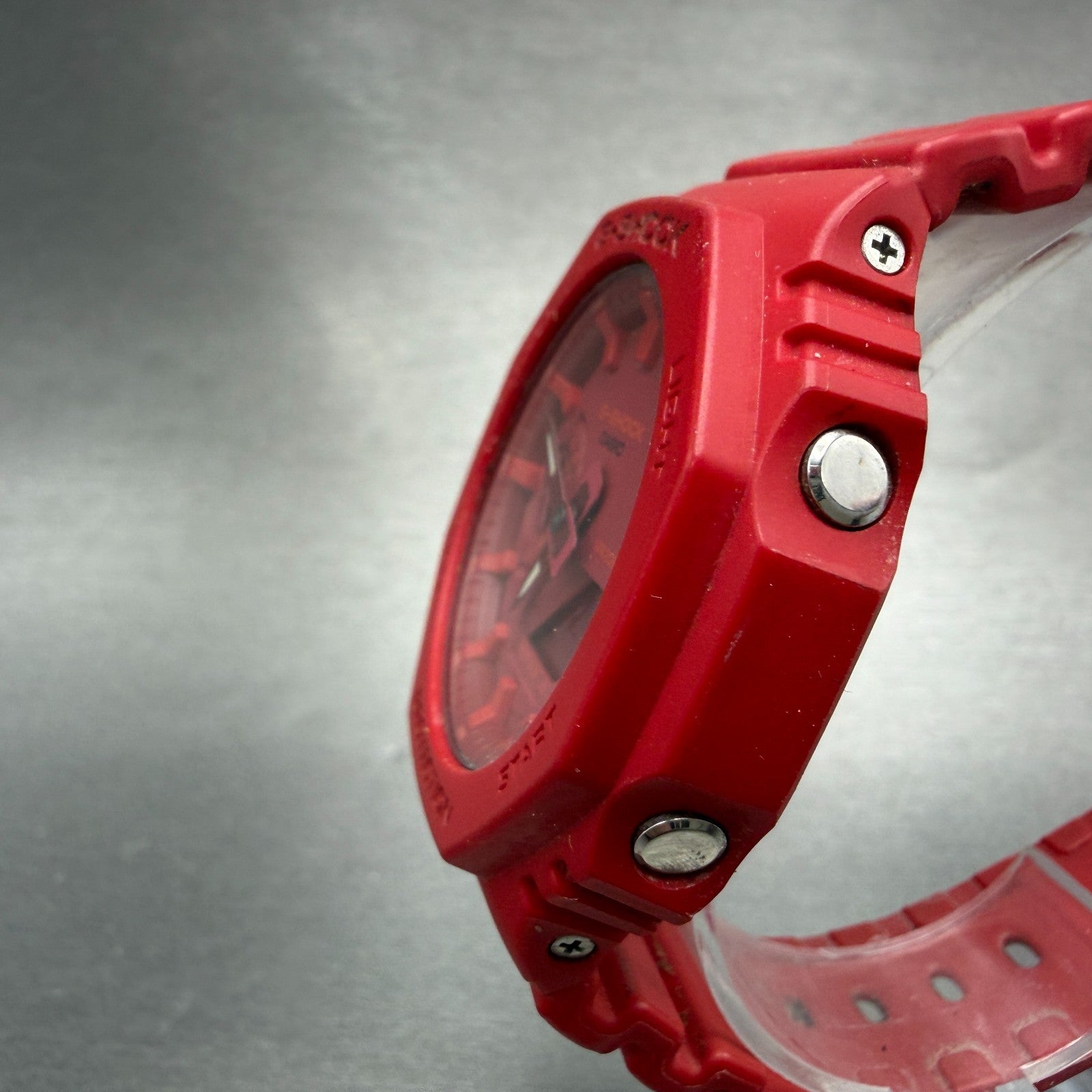 Casio G-Shock GA-2100 Watch Men 46mm Red Analog Digital Alarm Chronograph Works2