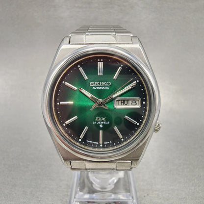 Seiko DX Automatic Watch Men 37mm Green Dial Steel Daydate 70098762 Runs0