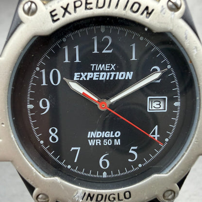 Timex Expedition Watch Men 39mm Black Dial Black Tone Date Round New Battery1