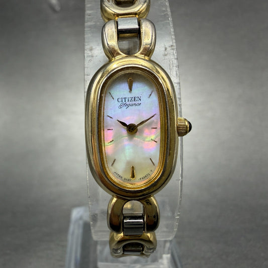Citizen Eleganc Watch Women 13mm MOP Dial Gold Tone Oval 5421-F40691 New Batt0