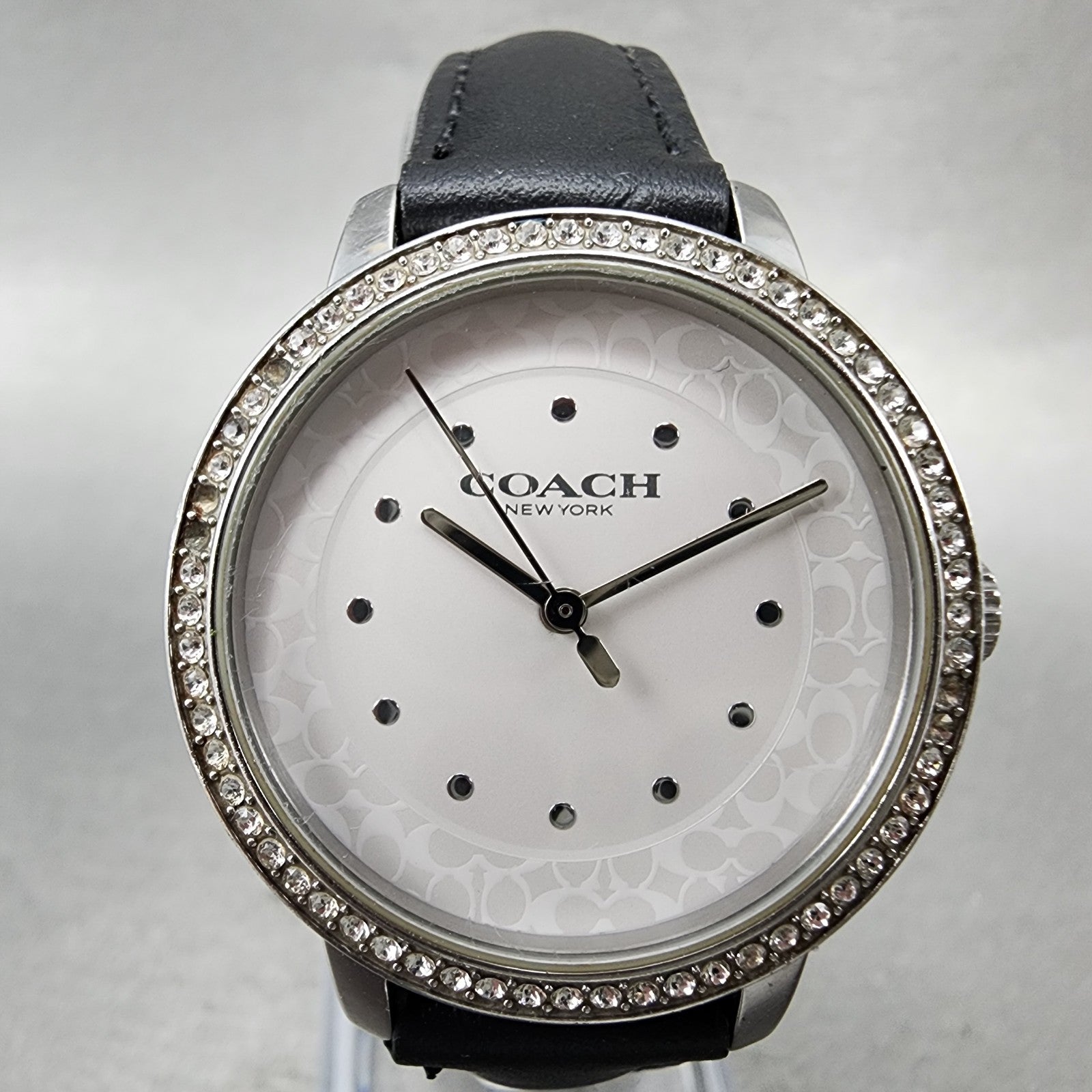 Coach Rayden Watch Women 32mm White Dial Silver Tone Round New Battery1