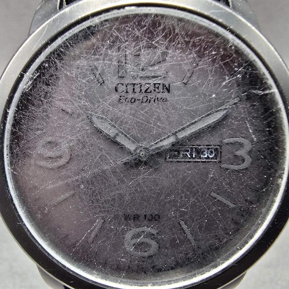 Citizen Eco-Drive Watch Men 42mm Black Dial Black Daydate BM8476-23E Runs JP1