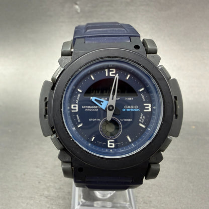Casio G-Shock AW-510 Watch Men 47mm Black Blue Analog Digital Alarm Chrono PARTS0