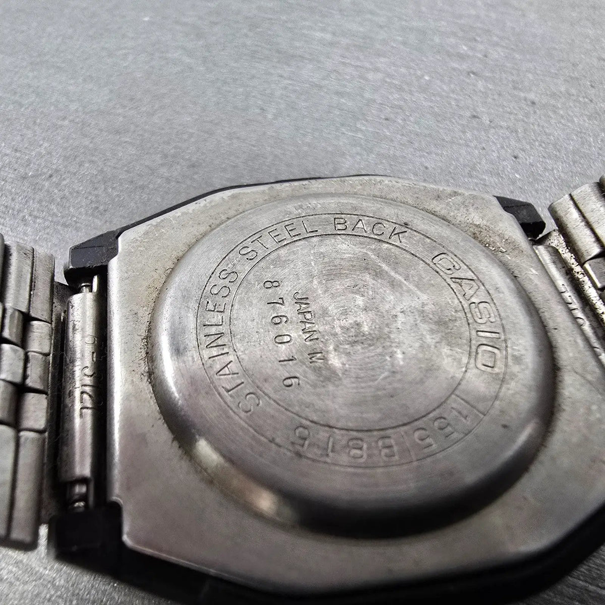 Casio 155-B815 Watch Men 34mm Digital Silver Octagon Daydate New Battery VTG9