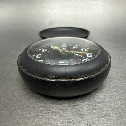 Victorinox Swiss Army Travel Alarm Clock 61mm Black Dial Black Tone PARTS UNTEST5