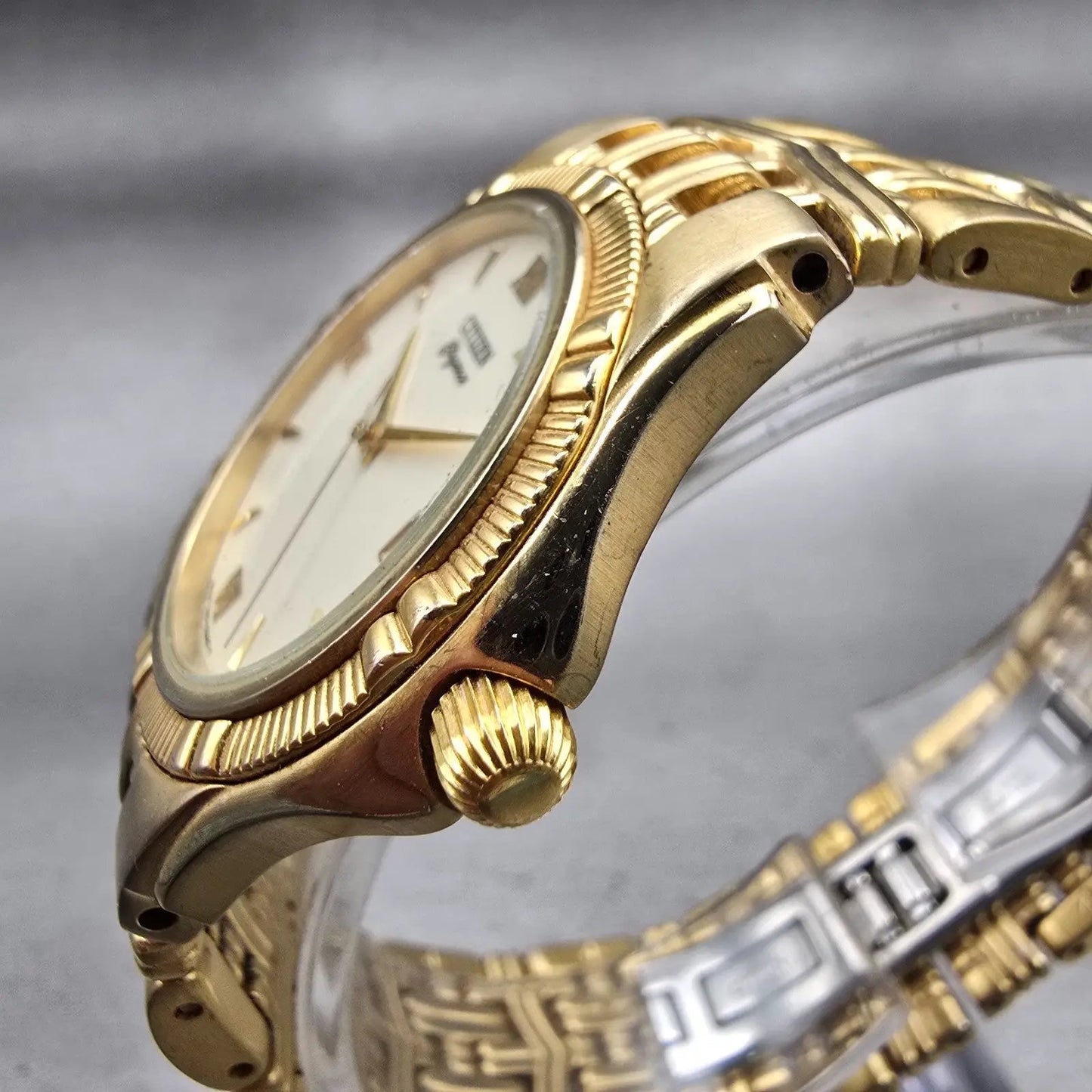 Citizen Elegance Watch Men 35mm Cream Dial Gold Tone Date 5510-H14291 New Batt2