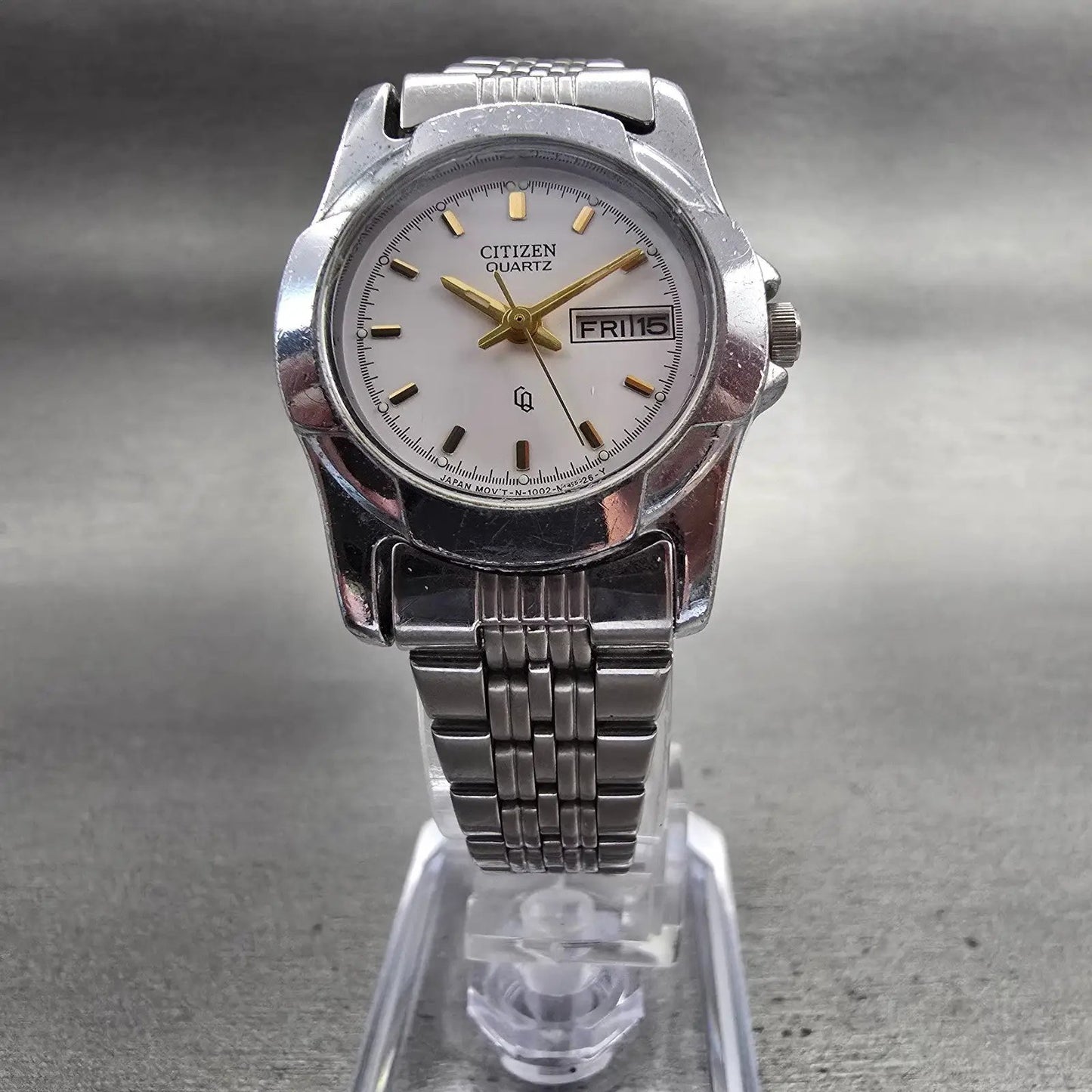 Citizen CQ Watch Women 26mm White Dial Silver Tone Daydate 1002-B02855 New Batt5