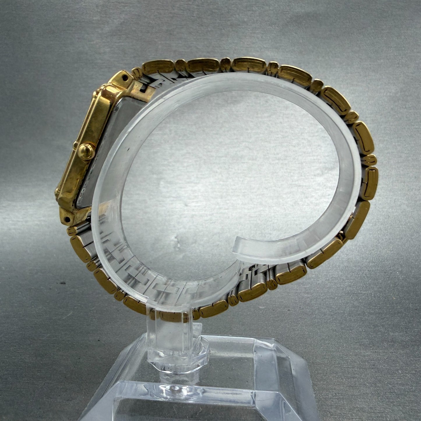 Pulsar Tank Watch Men 26mm Champagne Dial Gold Tone Date Rectangle New Battery 36