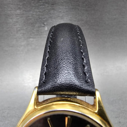 Seiko Watch Men 35mm Black Dial Gold Tone Daydate READ!!!! 7N43-8A99 New Battery4