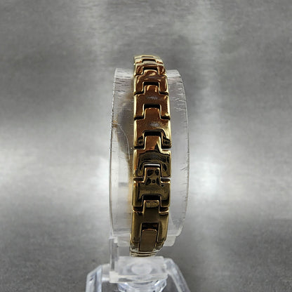Citizen EcoDrive Watch Women 17mm Cream Dial Gold Tone Rectangle Runs7