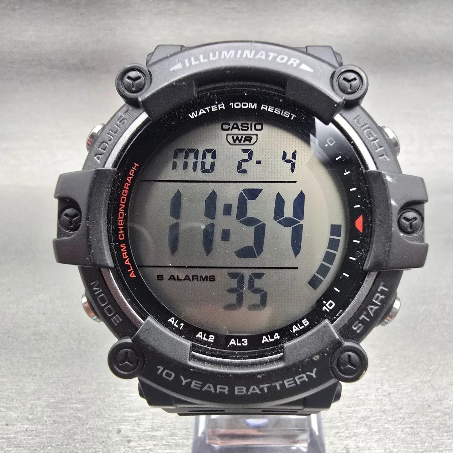Casio Illuminator AE-1500WH Watch Men 51mm Black Alarm Chrono Backlight New Batt0