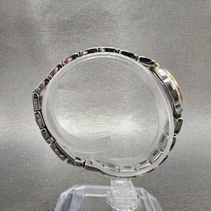 Seiko Solar Watch Women 19mm Gray Dial Two Tone Oval V1100AG0 Runs Bracelet8