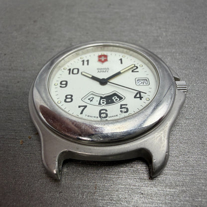 Victorinox Swiss Army Officer Dual Time Watch Men 40mm White Dial Steel PARTS2