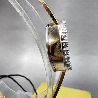 Lucien Piccard Dufonte Watch Women 17mm Champagne Dial Gold Tone Round New Batt3